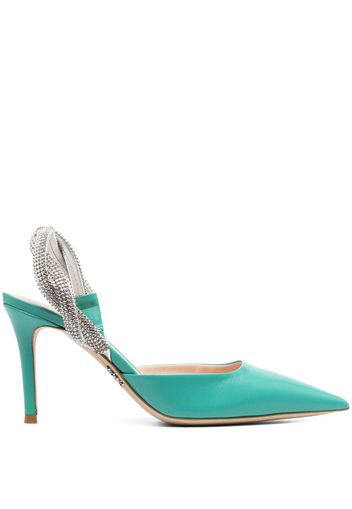 Rodo 95mm crystal-embellished leather pumps - Grün