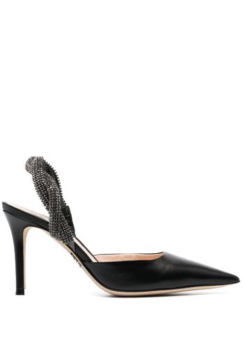 Rodo 95mm crystal-embellished leather pumps - Schwarz