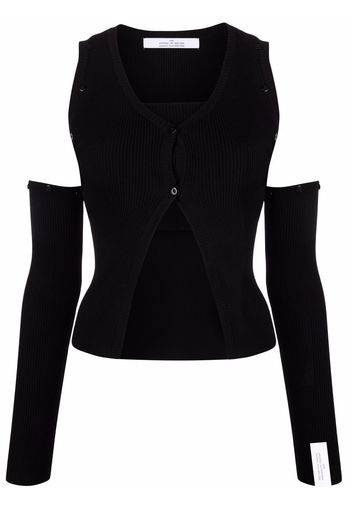 Rokh cut-out knitted cardigan - Schwarz