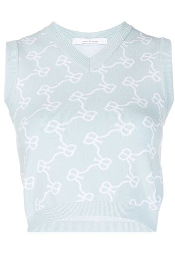 Rokh Cropped-Top mit Monogrammmuster - Blau