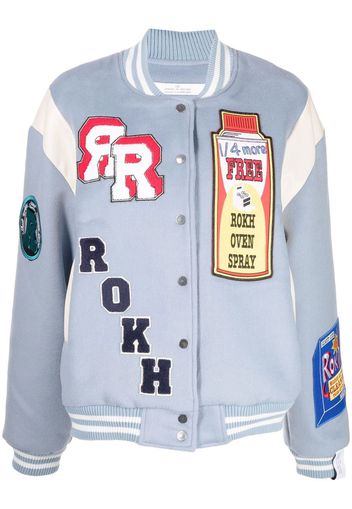 Rokh Bomberjacke mit Patch-Detail - Blau