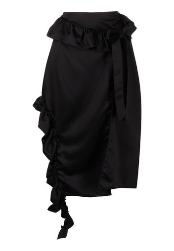 Rokh ruffle-trim midi skirt - Schwarz