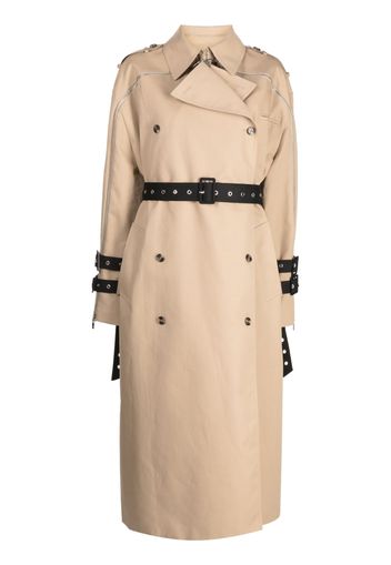 Rokh oversized belted-waist trench coat - Braun