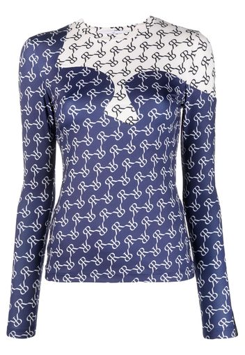 Rokh two-tone monogram top - Blau