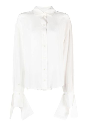 Rokh ruffle-cuffs silk shirt - Weiß