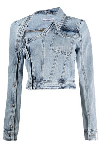 Rokh asymmetric-neck denim jacket - Blau