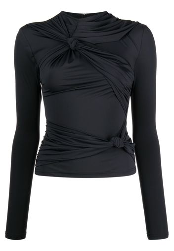 Rokh knot-detail long-sleeved top - Schwarz