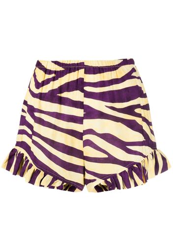 Roseanna zebra-print ruffle-hem shorts - Gelb