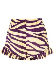 Roseanna zebra-print ruffle-hem shorts - Gelb