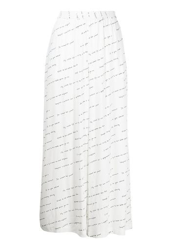 Rosetta Getty Seidenhose mit Slogan-Print - Weiß
