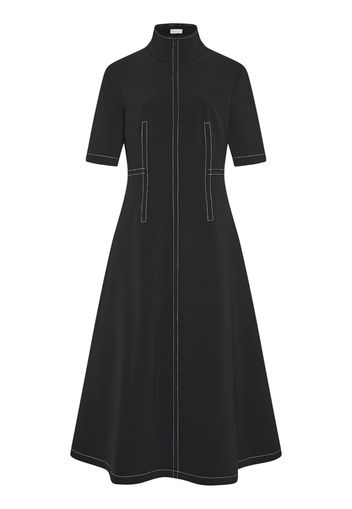 Rosetta Getty contrast-stitching short-sleeve dress - Schwarz