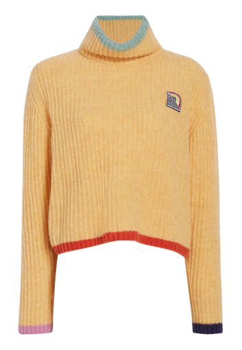 Rosie Assoulin contrast-trim roll-neck jumper - Gelb