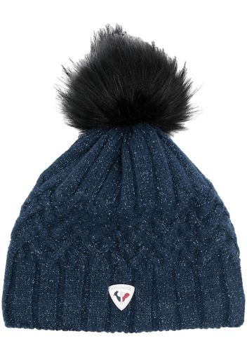 Rossignol cable-knit pompom beanie - Blau