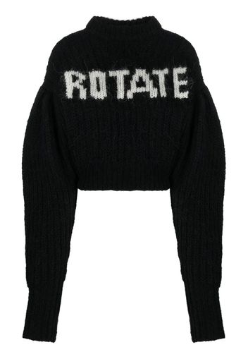 ROTATE logo-print puff-sleeve jumper - Schwarz