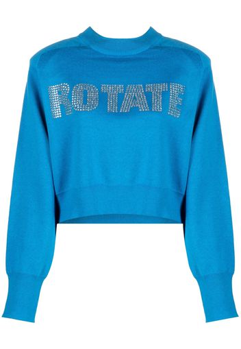 ROTATE Shandy stud-logo crew neck sweatshirt - Blau