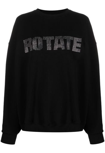 ROTATE crystal-logo organic cotton sweatshirt - Schwarz