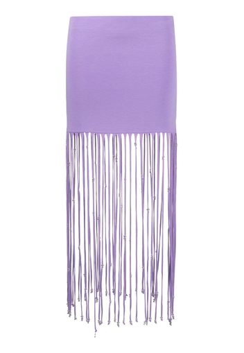 ROTATE fringed maxi skirt - Violett