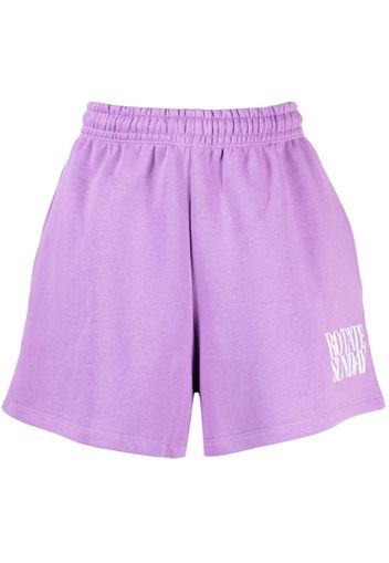 ROTATE logo-print cotton shorts - Violett