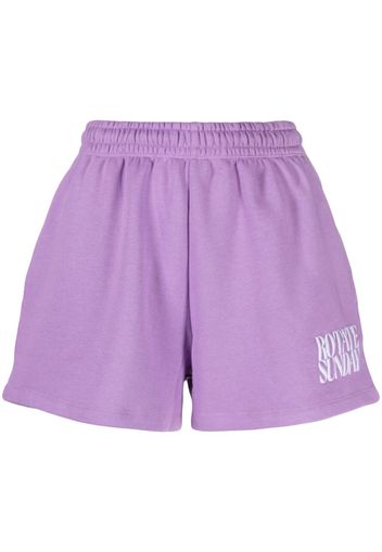 ROTATE logo-embroidered track shorts - Violett