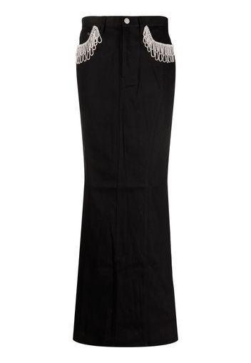 ROTATE crystal-embellished straight skirt - Schwarz