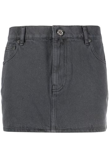 ROTATE logo-patch denim skirt - Grau