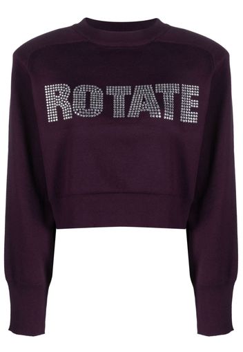 ROTATE logo-embellished cropped sweatshirt - Violett