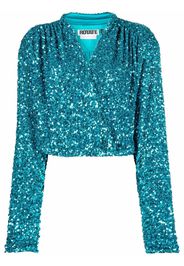 ROTATE Aurelia sequin-embellished blouse - Blau