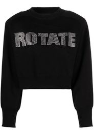 ROTATE Langarmshirt im Cropped-Design - Schwarz