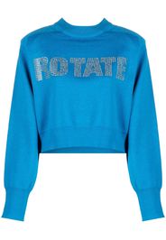 ROTATE Shandy stud-logo crew neck sweatshirt - Blau