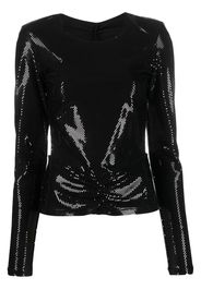 ROTATE sequin-embellished open-back top - Schwarz