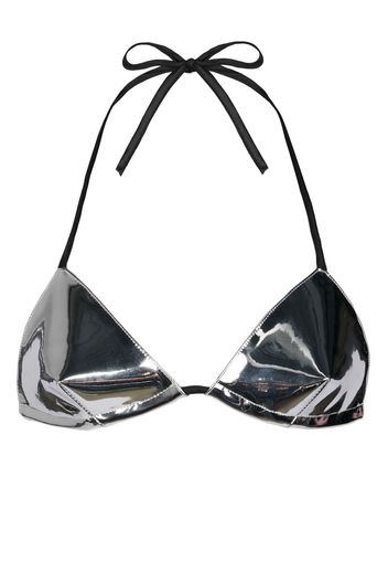 RTA triangle-cup metallic-finish bralette - Metallisch