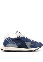 RUN OF logo-print panelled suede sneakers - Blau