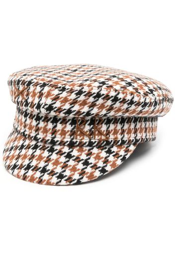 Ruslan Baginskiy embroidered-logo houndstooth baker boy cap - Braun