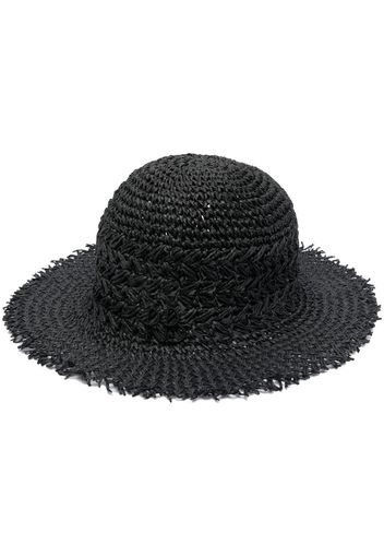 Ruslan Baginskiy embroidered-logo straw hat - Schwarz