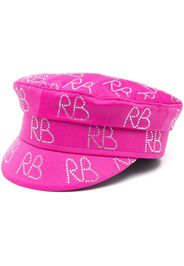 Ruslan Baginskiy crystal-embellished baker boy hat - Rosa