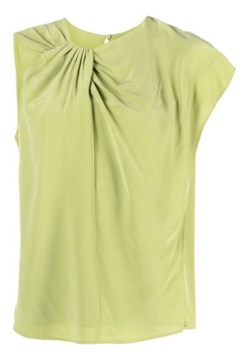 'S Max Mara asymmetric-sleeve silk T-shirt - Grün