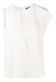 'S Max Mara asymmetric-sleeve silk T-shirt - Weiß