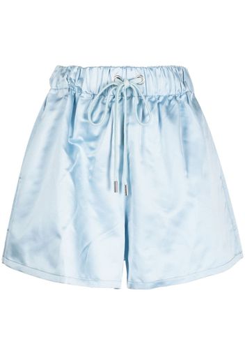 SA SU PHI elasticated high-waisted silk shorts - Blau