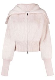 SA SU PHI Jen brushed-effect zip-up cardigan - Rosa