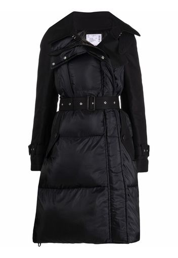 sacai cotton gabardine padded coat - Schwarz