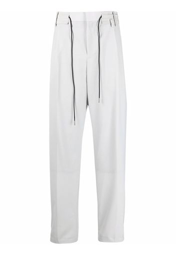 sacai drawstring-waist straight-leg trousers - Grau