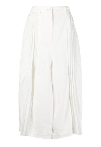 sacai front-slit midi pleated skirt - Weiß