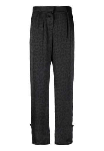 sacai high-waisted patterned trousers - Schwarz