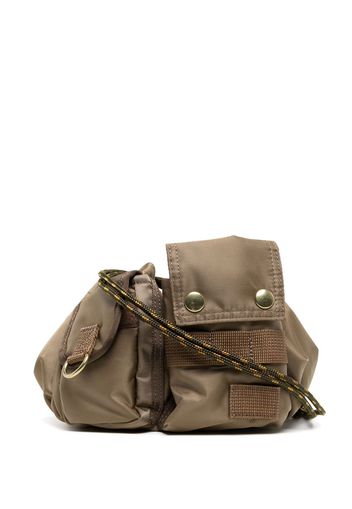 sacai cargo-pocket drawstring mini bag - Nude