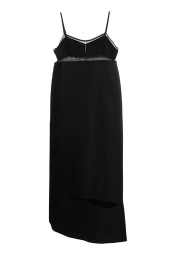 sacai asymmetric cut-out midi dress - Schwarz