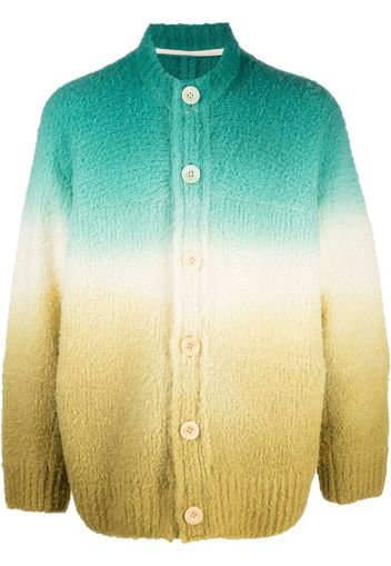 sacai gradient-effect wool-blend cardigan - Grün