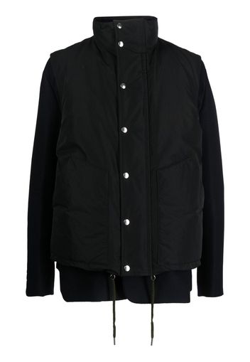 sacai double-layer gilet wool jacket - Schwarz