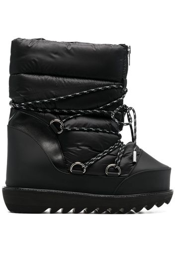 sacai quilted lace-up ankle boots - Schwarz