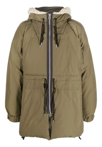 sacai hooded padded coat - Grün