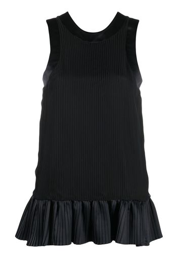 sacai pleated-hem top - Schwarz